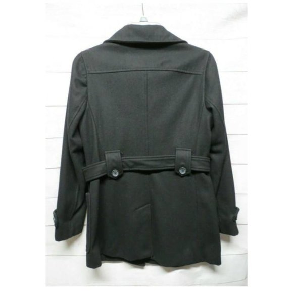 Gap Wool Blend Black Pea Coat Size Medium - Picture 2 of 6